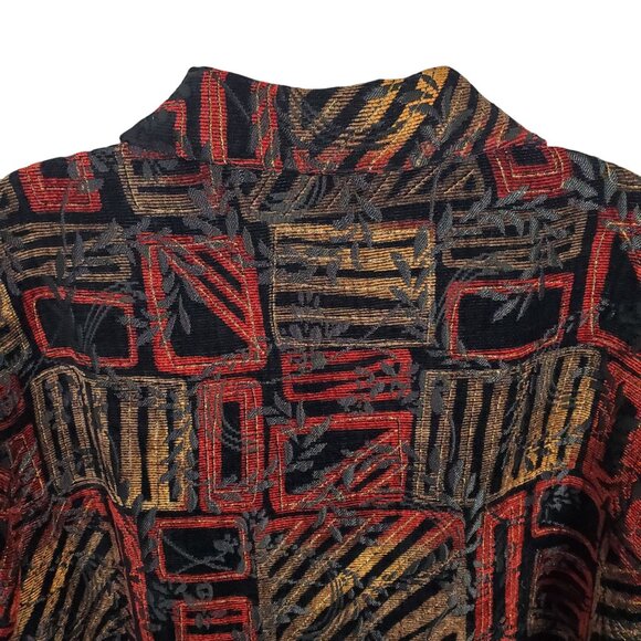 Coldwater Creek Size XL Jacket Reversible Tapestry Jacquard Chenille Velvety Art - Picture 15 of 15